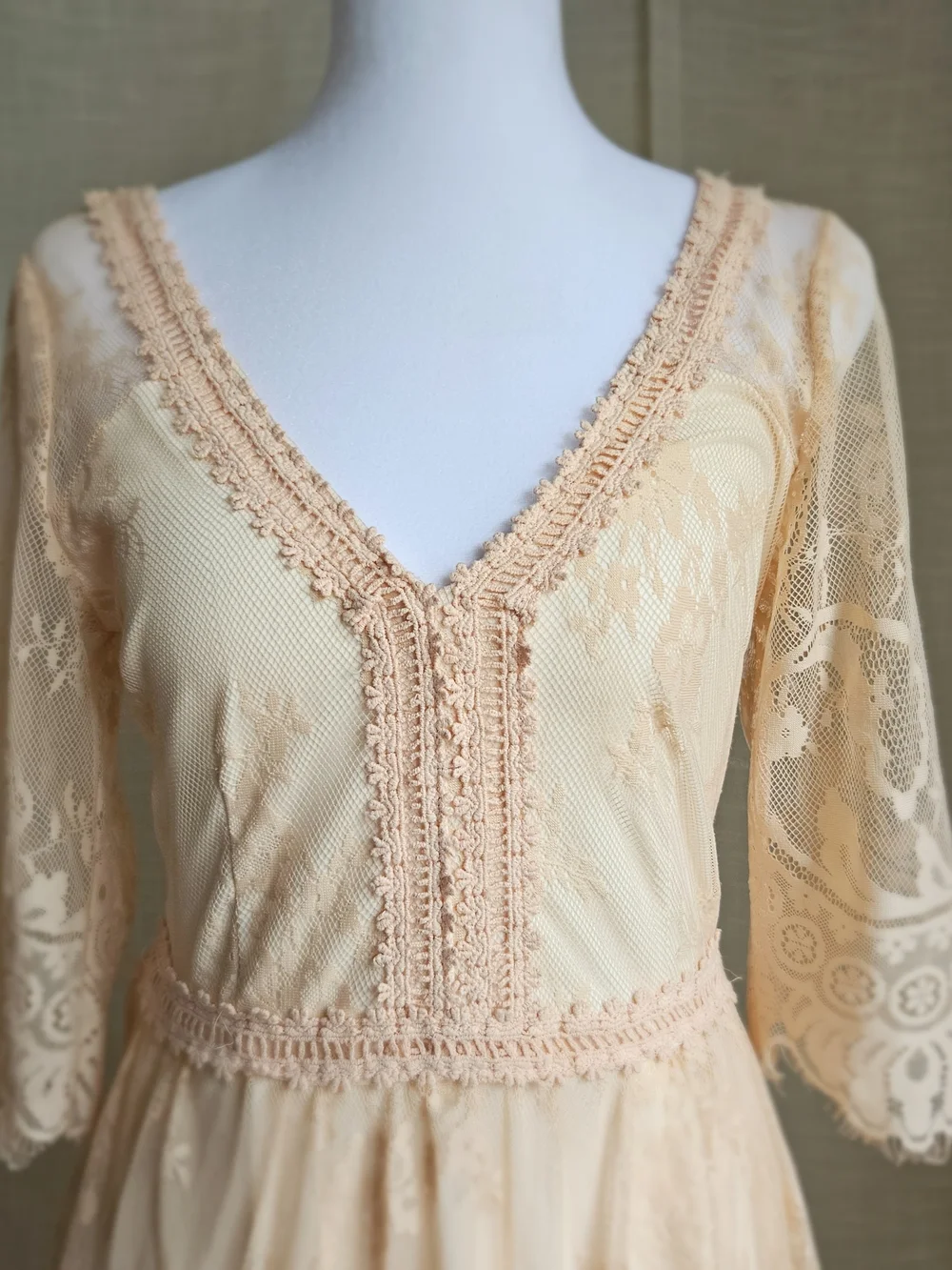 ​Soieblu Peach Lace Dress - NWOT - Size S - Romantic Boho Mini Dress - Picture 15 of 15